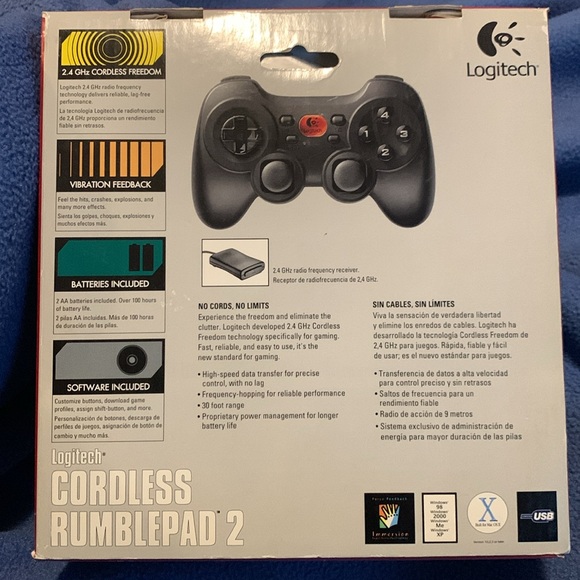 Vintage PC Logitech game cordless Rumblepad 2 - Picture 5 of 12